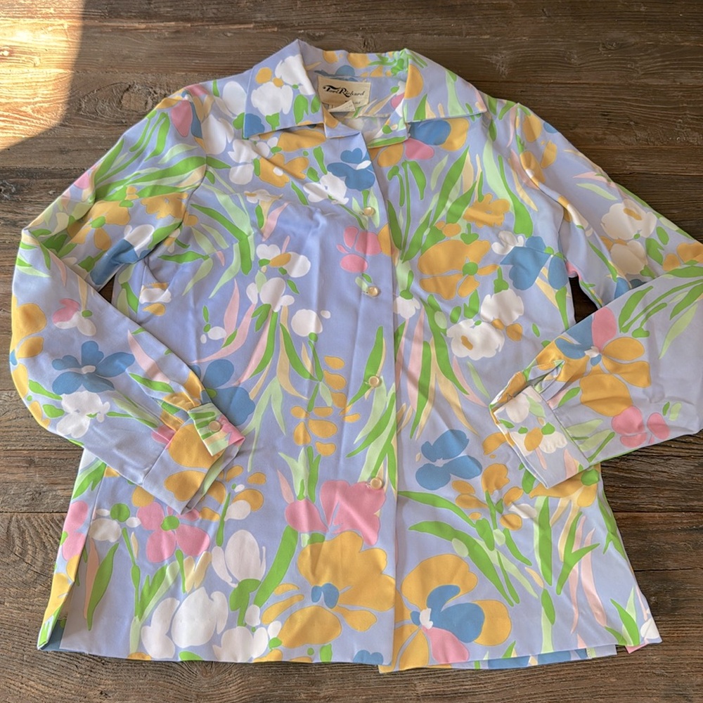 Vintage Tory Richard of Honolulu floral shirt jacket  Large